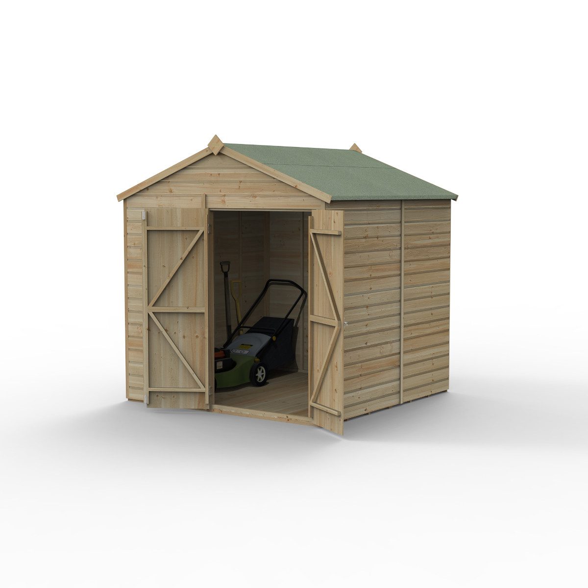 5013053197301 1 Beckwood 7x7 Apex Shed No Windows Double Door with Installation.jpg